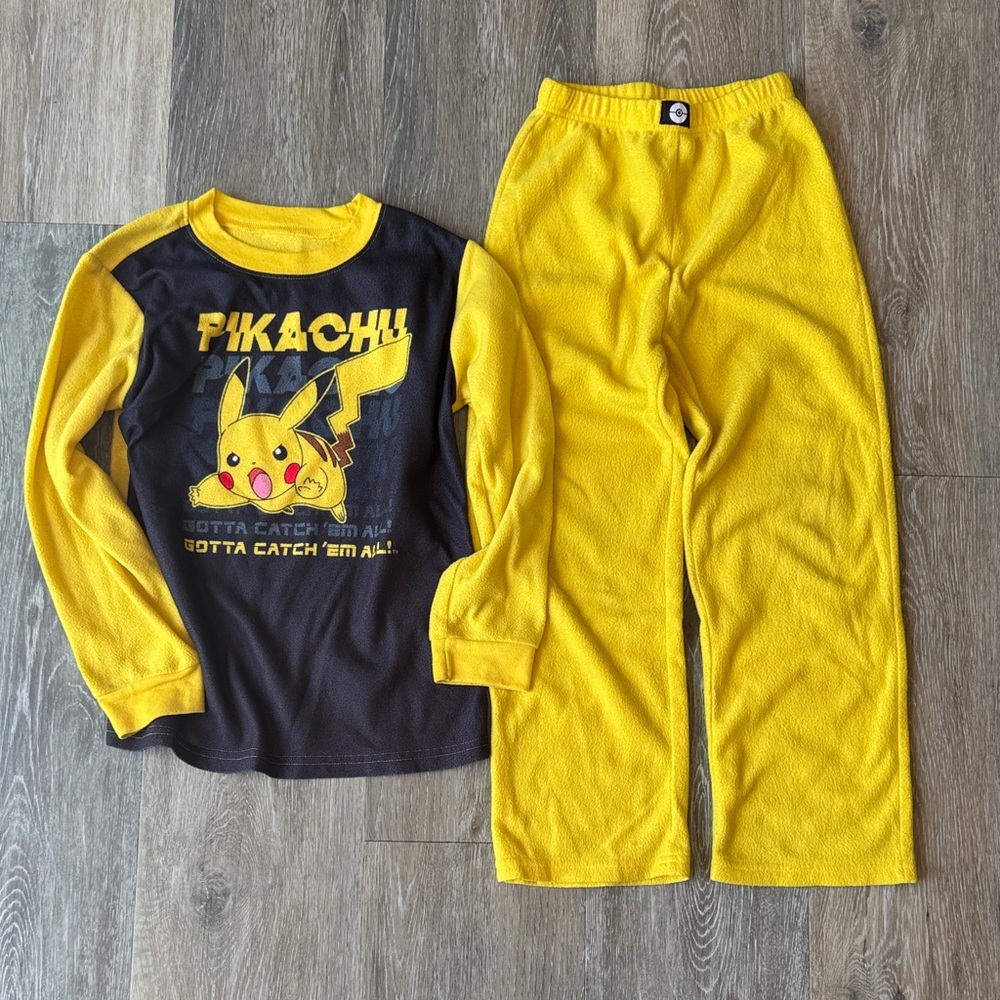 Pikachu Kids Pajama Set in Yellow and Black